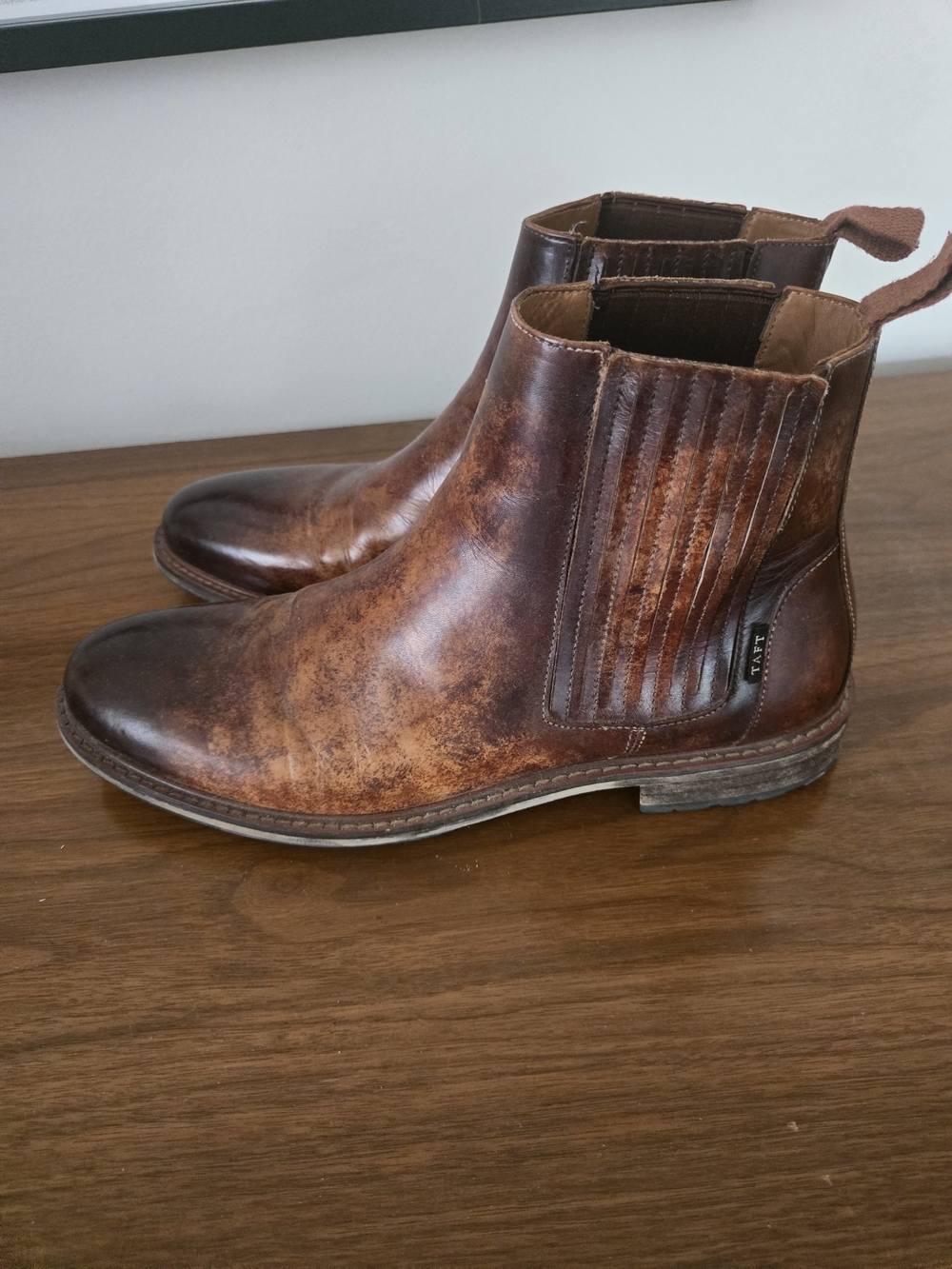Taft Brown Distressed Leather Chukka Boots for Men